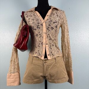 2010s Mossimo Tan Khaki Low Rise Micro Hot Shorts